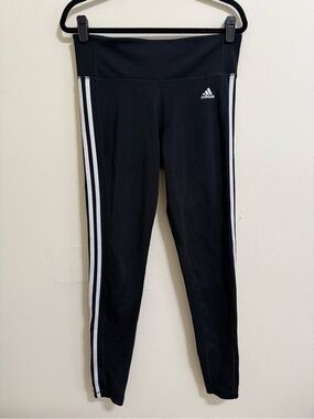 Adidas Women's Black Three-Stripe Leggings